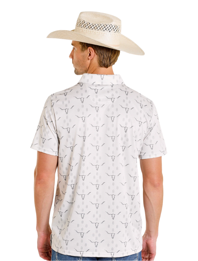 Rock & Roll Denim Men's Aztec Steer Print Polo