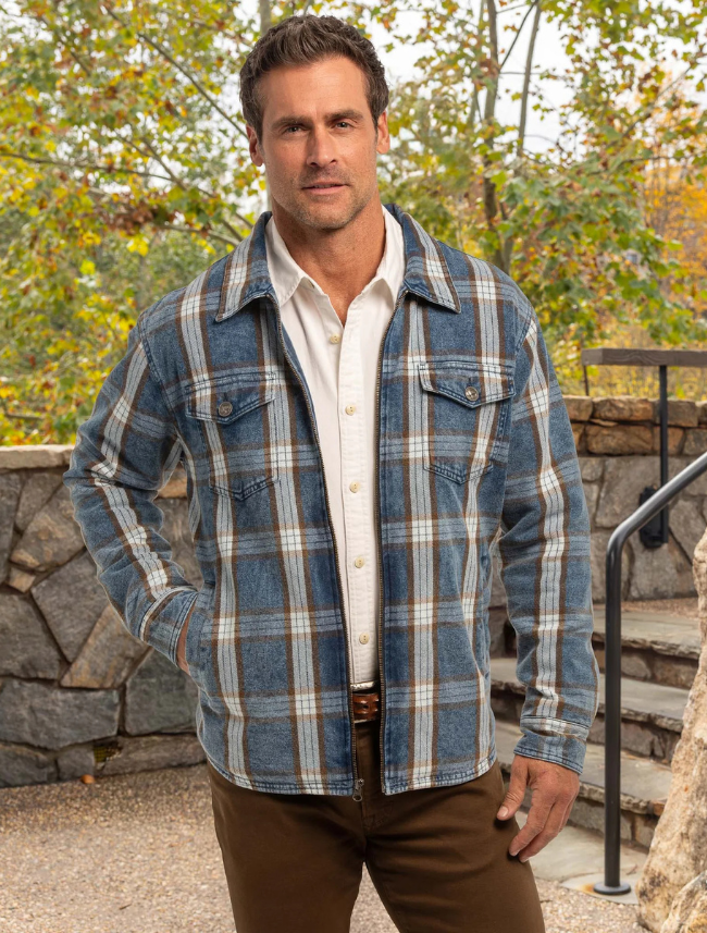 Madison Creek Dalton Shirt Jacket in Indigo Plaid