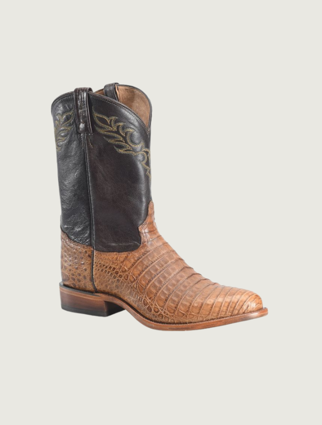 Tony Lama Delmonte 11" Caiman Cowboy Boots in Brandy
