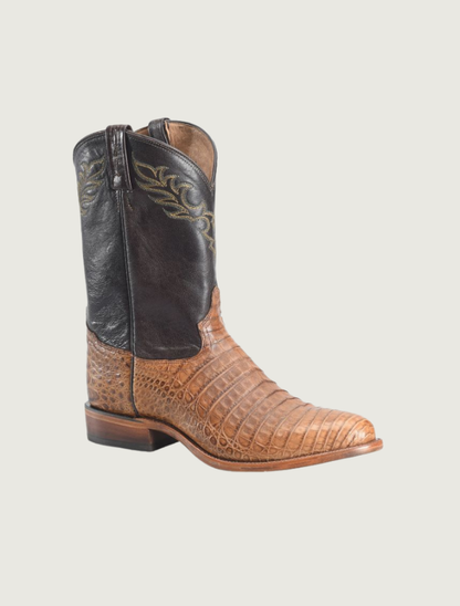 Tony Lama Delmonte 11" Caiman Cowboy Boots in Brandy