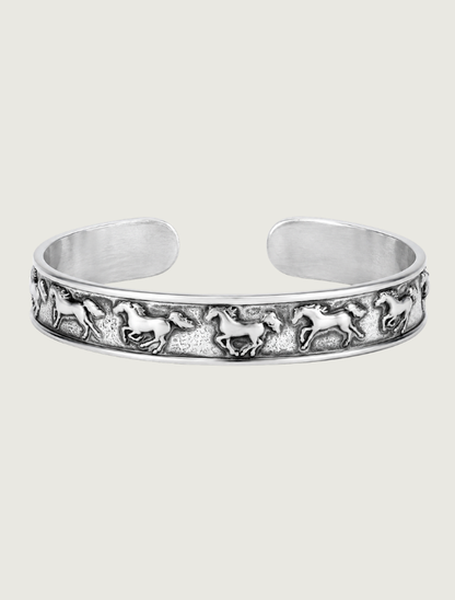 Kabana Sterling Silver Running Horses Cuff