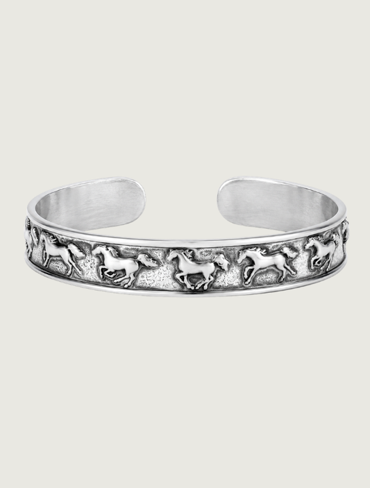 Kabana Sterling Silver Running Horses Cuff