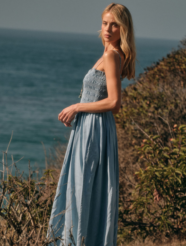 Promesa Tencel Smocked Pocket Midi Dress