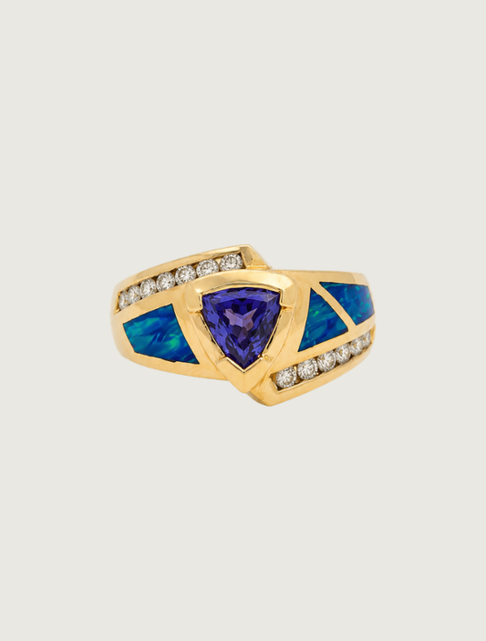 14K YG TZ/OP/DIA Ring (TZ: 0.65ct, D: 0.38ct SI1G)