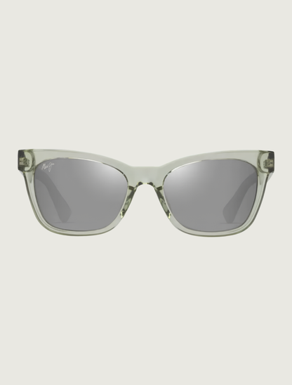 Maui Jim Hiwahiwa butterfly sunglasses in Shiny Transparent Sage / Neutral Grey — front view