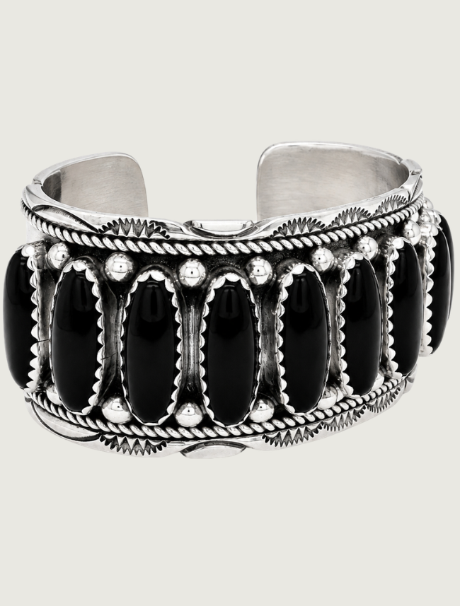 Sterling Silver Onyx Cuff Bracelet