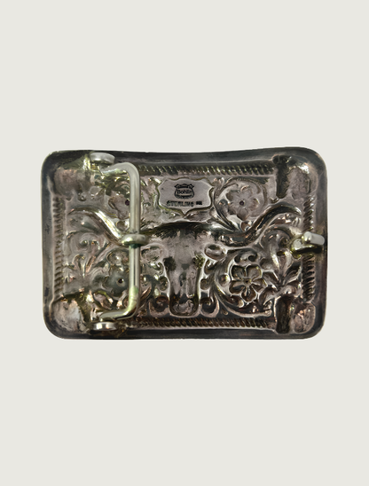 Edward H. Bolin Sterling Silver & 14K Gold Longhorn Belt Buckle