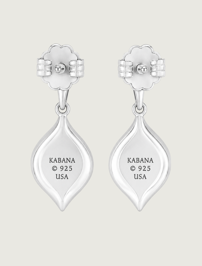 Kabana Rhodium-Plated Sterling Silver White Mother of Pearl Earrings