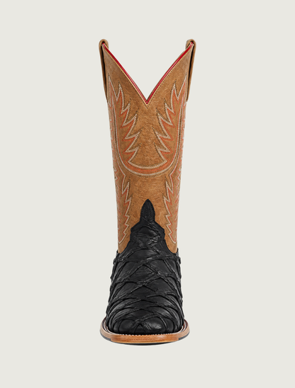 Horse Power Black Matte Big Bass Square Toe Cowboy Boots