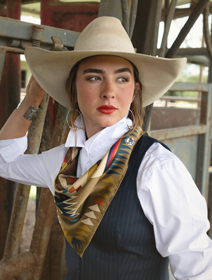Fringe Scarves "Cross Me" Silk Scarf