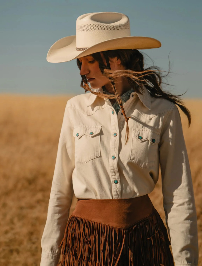 Stetson Women's Turquoise Snap Western Denim Shirt