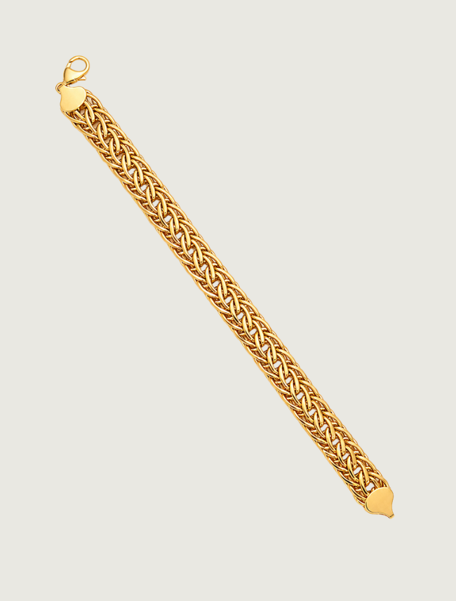 14K Yellow Gold Woven Chain Bracelet