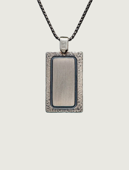 William Henry Sterling Silver Pendant Necklace with 'Zinc Matrix' Kingman Turquoise Inlay