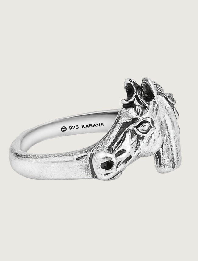 Kabana Sterling Silver Horse Bust Ring
