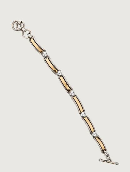 Herbert Begay SS/14KYG Center Dot Narrow Link Bracelet