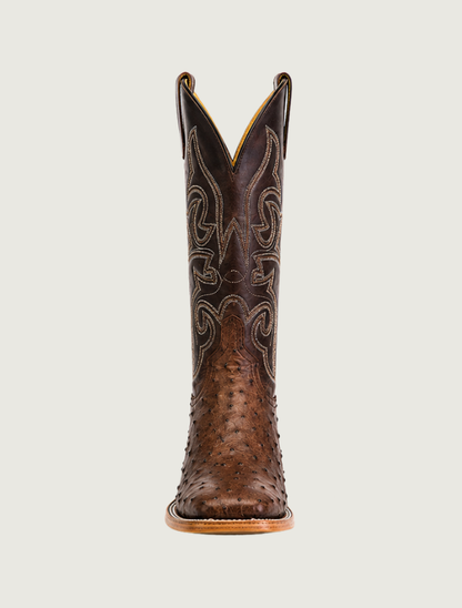 Horse Power Kango Tobacco Full Quill Ostrich Cowboy Boots (DB)
