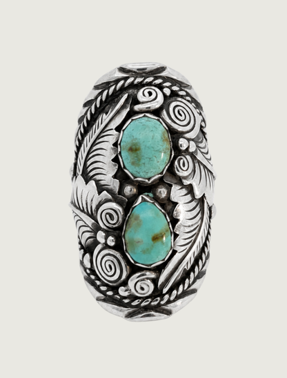 Julia Etsitty Sterling Silver & Turquoise Cabochon Ring