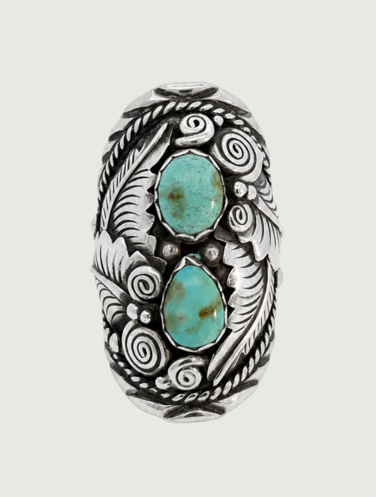 Julia Etsitty Sterling Silver & Turquoise Cabochon Ring