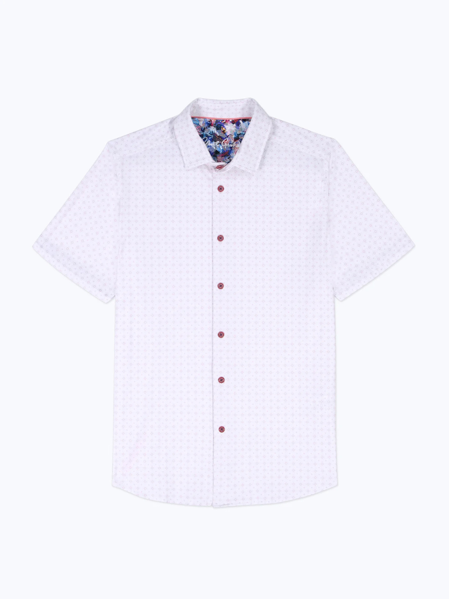 Robert Graham Brompton Short Sleeve Button Down Shirt in Lilac