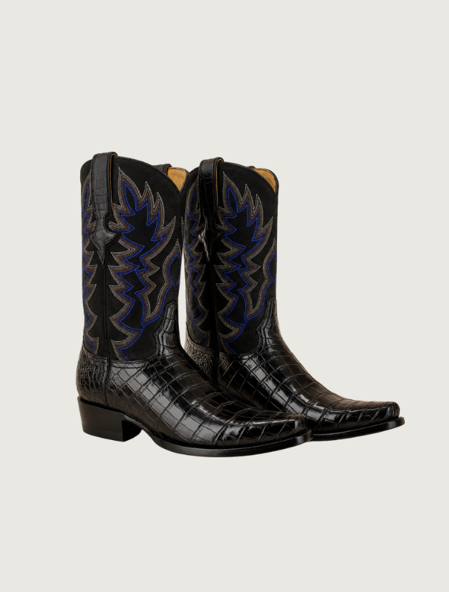 Old Gringo Richmond Nile Crocodile Cowboy Boots in Black