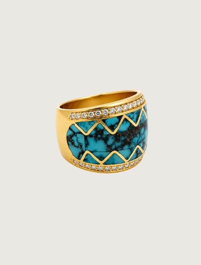 14K YG Kingman TQ & DIA Ring D: 0.80ct
