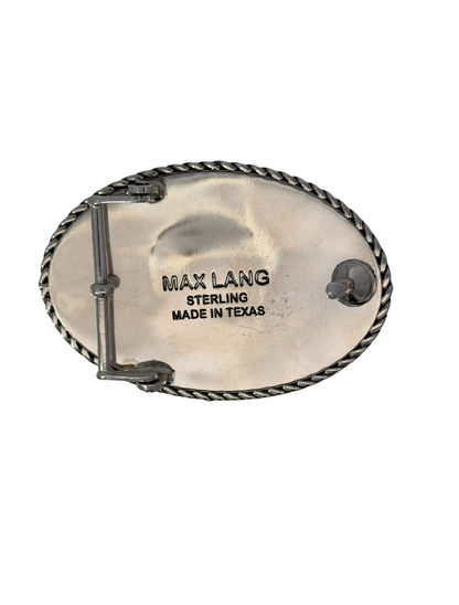 Max Lang Sterling Silver Bronco Rider Oval Belt Buckle