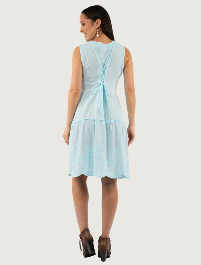 Scully Cantina dress on model — full body back view