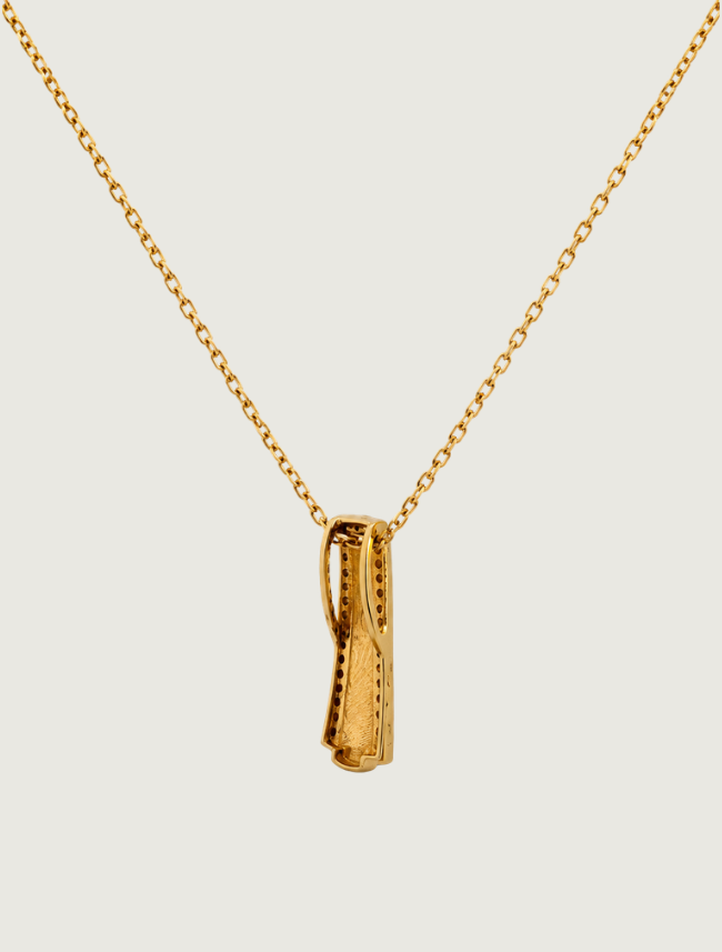 14K Yellow Gold Turquoise & Diamond Pendant