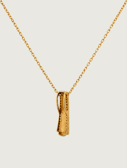 14K Yellow Gold Turquoise & Diamond Pendant