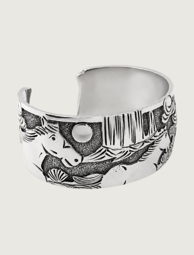 Sterling Silver Running Horses Cuff Bracelet
