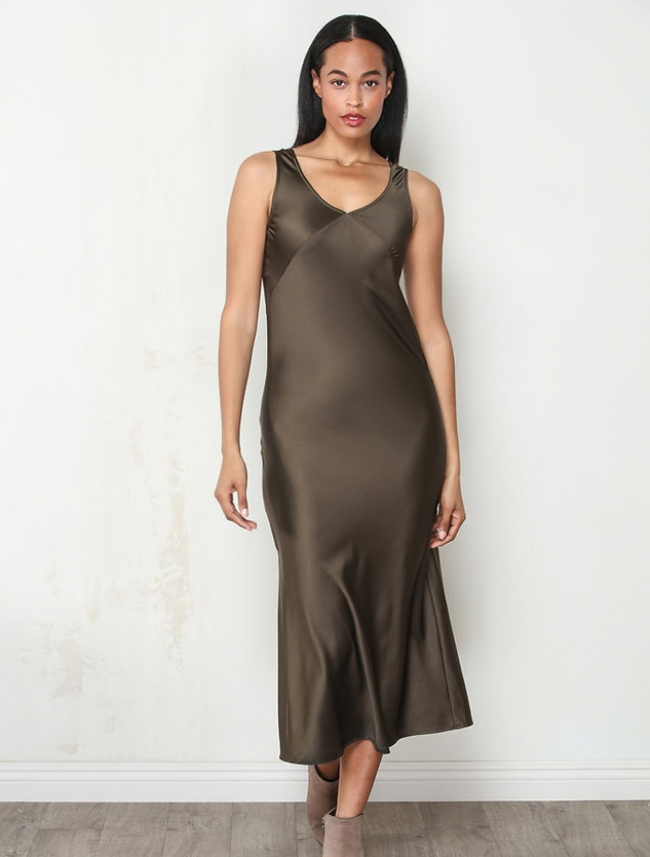 Paparazzi Satin Bias-Cut Maxi Dress
