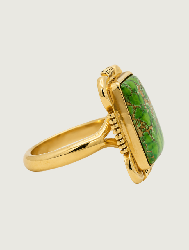14K YG Carico Lake Turquoise Ring