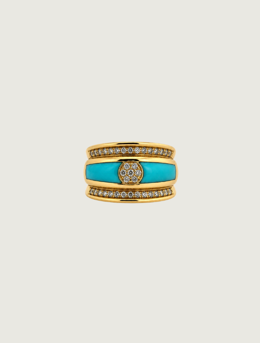 14K YG Sleeping Beauty TQ & DIA Ring D: 0.60ct VS