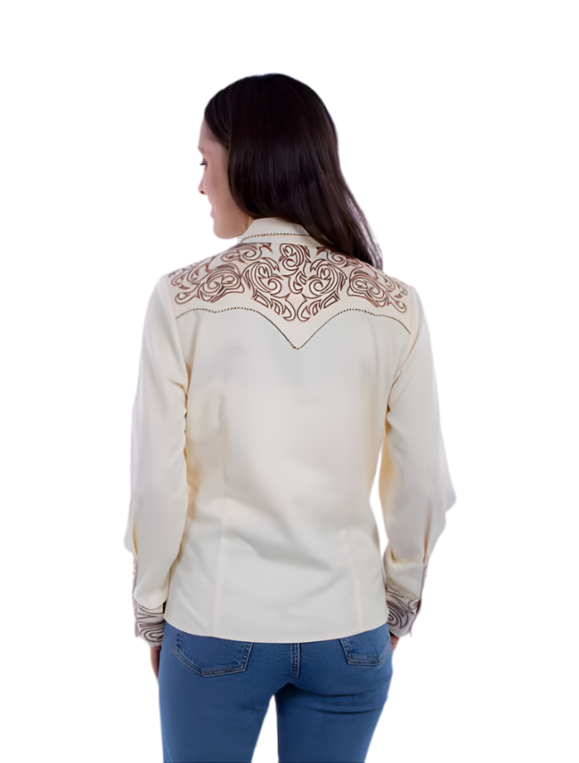 Scully Women's Pick Stitch Embroidered Scroll Shirt