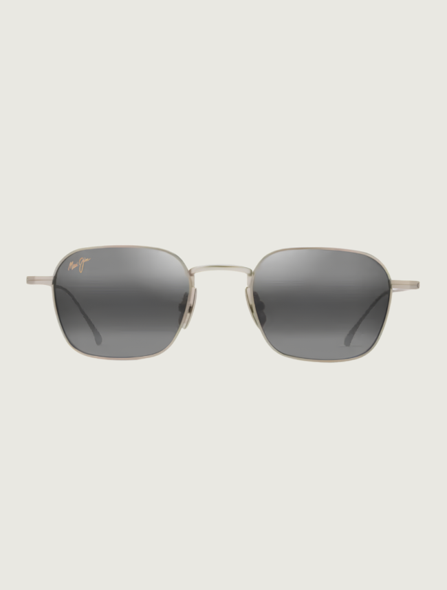 Maui Jim Mekala square sunglasses in Matte Light Gold / Neutral Grey — front view