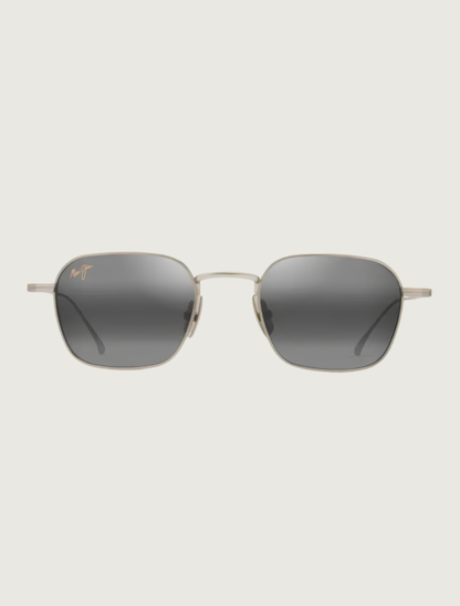 Maui Jim Mekala square sunglasses in Matte Light Gold / Neutral Grey — front view