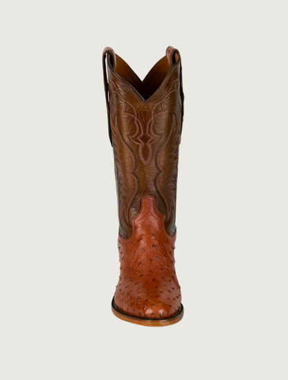 Tony Lama Kenway Brandy Full Quill Ostrich Cowboy Boots, 13"
