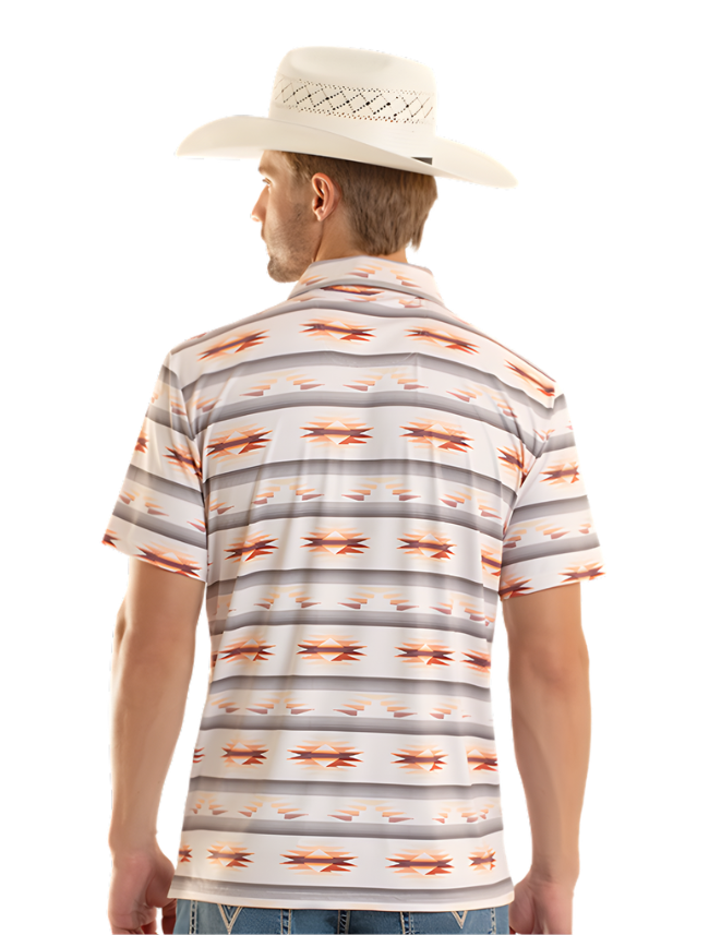Rock & Roll Denim Men's Aztec Printed Polo