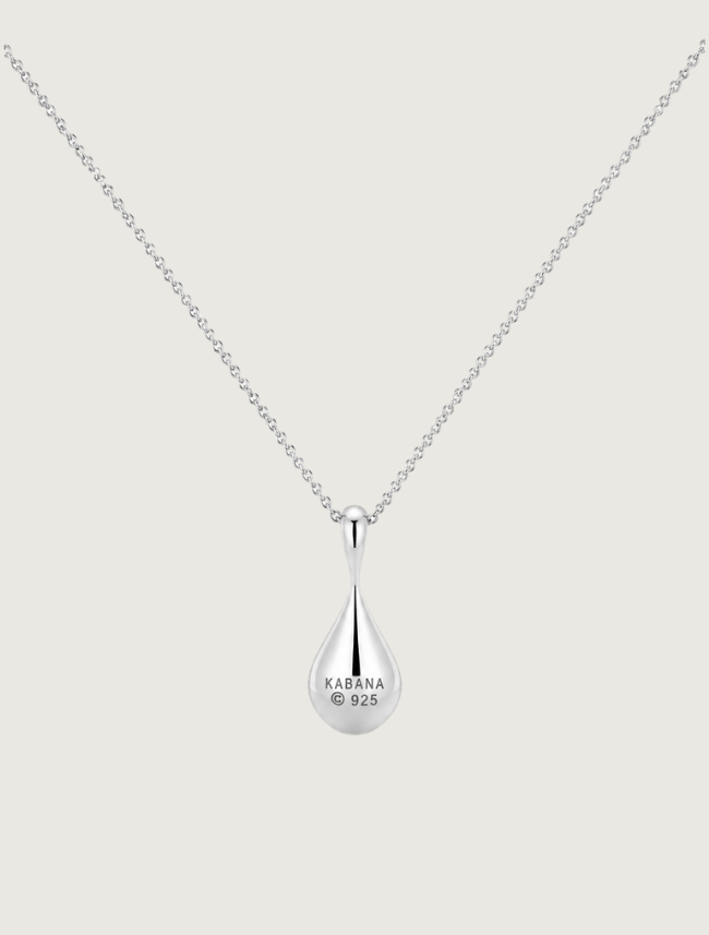 Kabana Rhodium-Plated Sterling Silver & Pink Mother of Pearl Teardrop Necklace