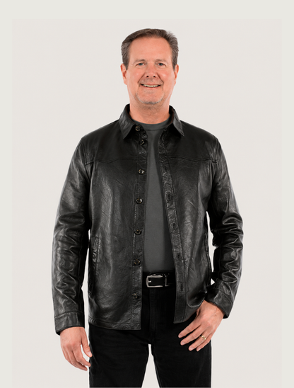 Mavericks Men's Leather Shirt Jacket