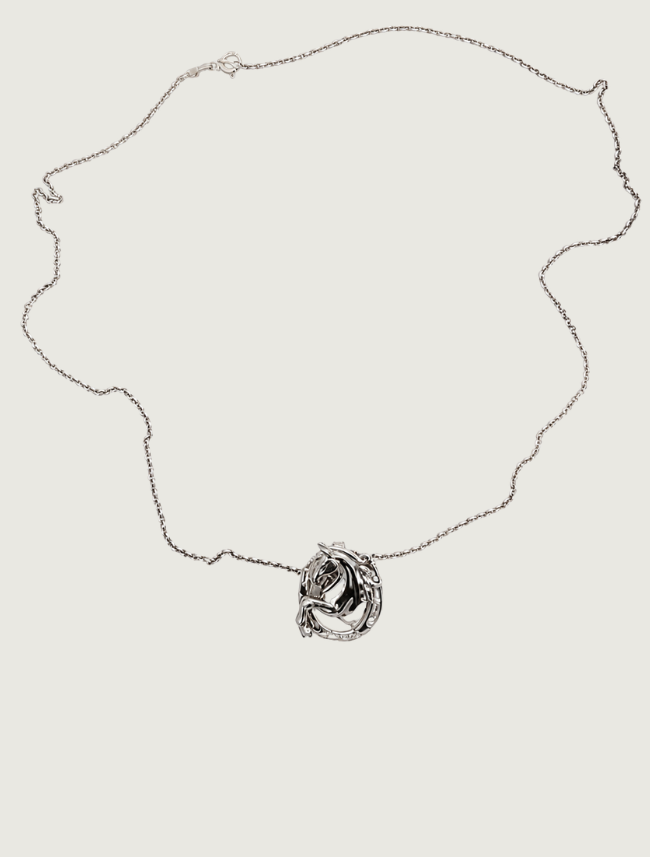 Kabana Rhodium-Plated Sterling Silver Horse-in-Horseshoe Pendant