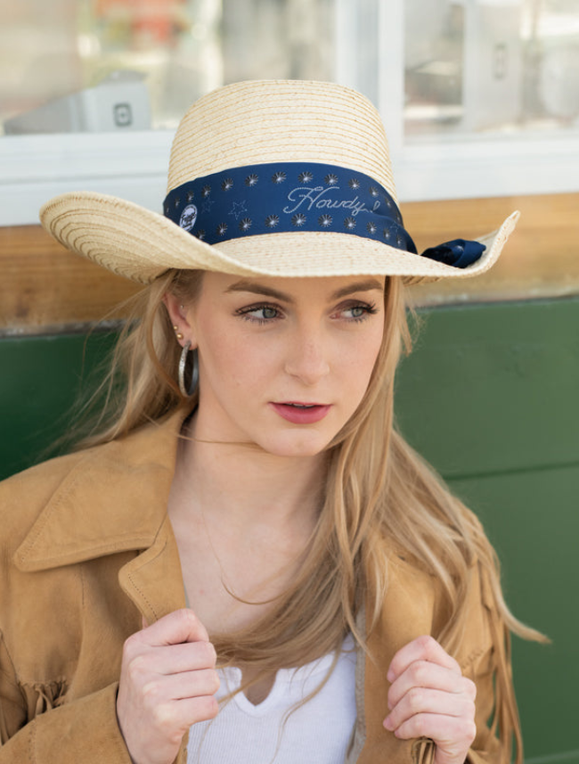 Fringe Scarves "Howdy" Silk Twilly