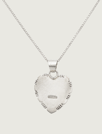Sterling Silver Med. Pink Opal Heart Pendant