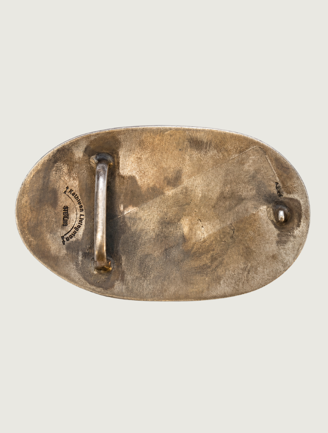 Kathleen Livingston Sterling Silver Turquoise Belt Buckle