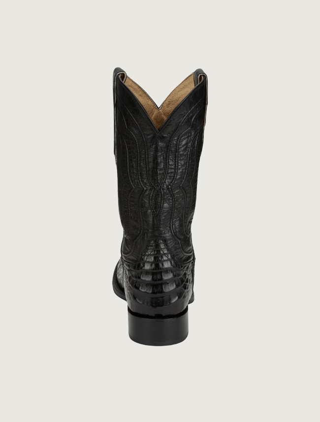 Tony Lama Tremaine 12" Caiman Cowboy Boots in Ebony