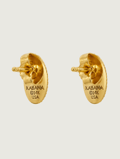 Kabana 14K Yellow Gold Turquoise & Diamond Studs
