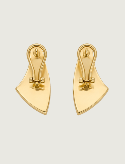 14K Yellow Gold Turquoise & Diamond Earrings