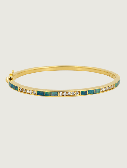 14K Yellow Gold Opal & Diamond Bracelet
