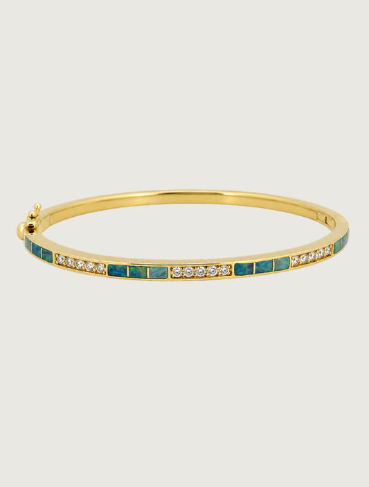 14K Yellow Gold Opal & Diamond Bracelet