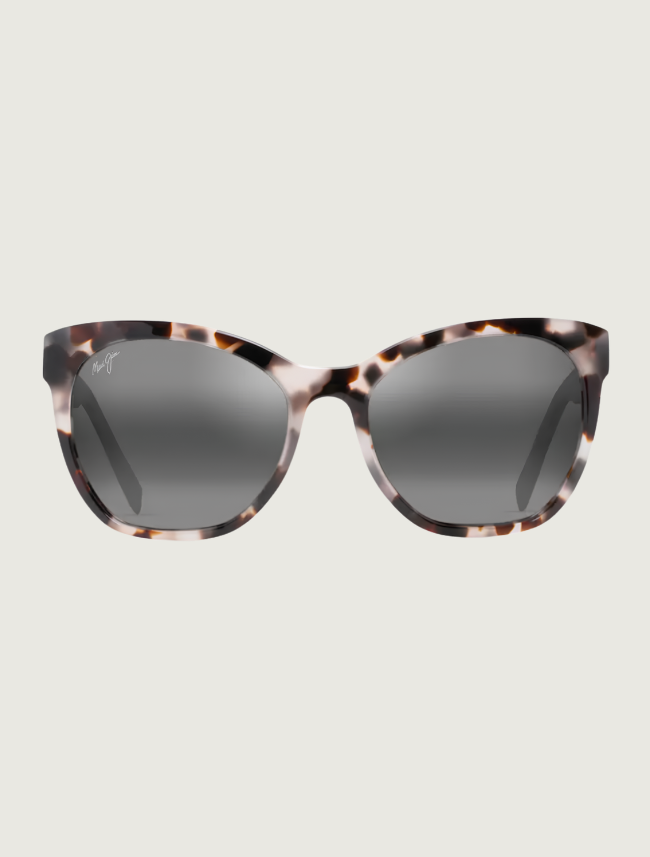 Maui Jim Alulu cat eye sunglasses in White Tokyo Tortoise / Neutral Grey — front view